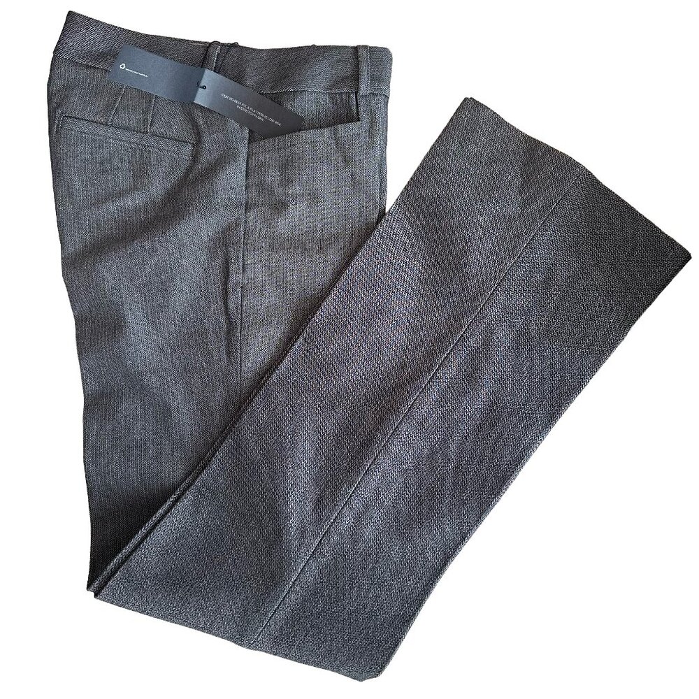 NWT Banana Republic Dark Gray Herringbone Pattern Sloan Flare Pants Size 4